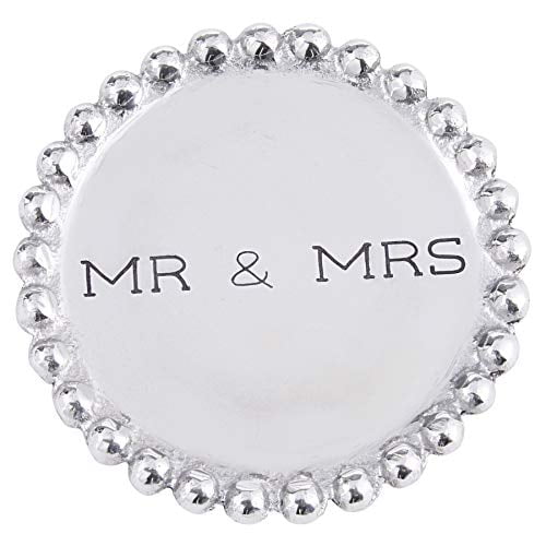 MR MRS BEADED METAL COASTERS MR MRS BEADED METAL COASTERS